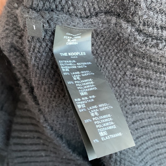 The Kooples Fleur De Lys Embellished Wool-Blend Oversized Cardigan S/M/L/XL - Picture 8 of 11